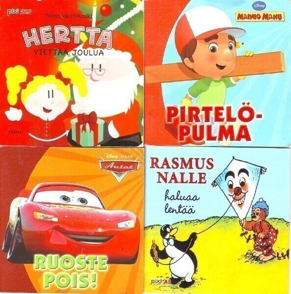 4 x pikkukirja - Hertta, Mainio Manu, Rasmus Nalle