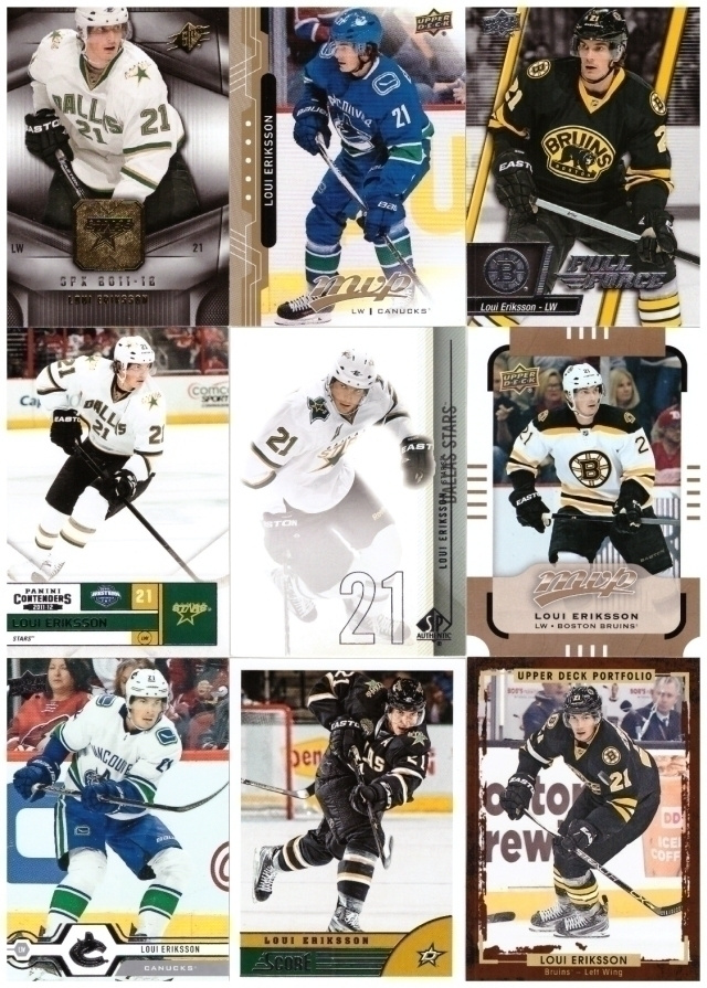 9 x LOUI ERIKSSON Stars, Canucks, Bruins