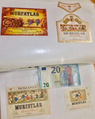 n. 250 VANHAA Etikettiä Romania Viini ym
