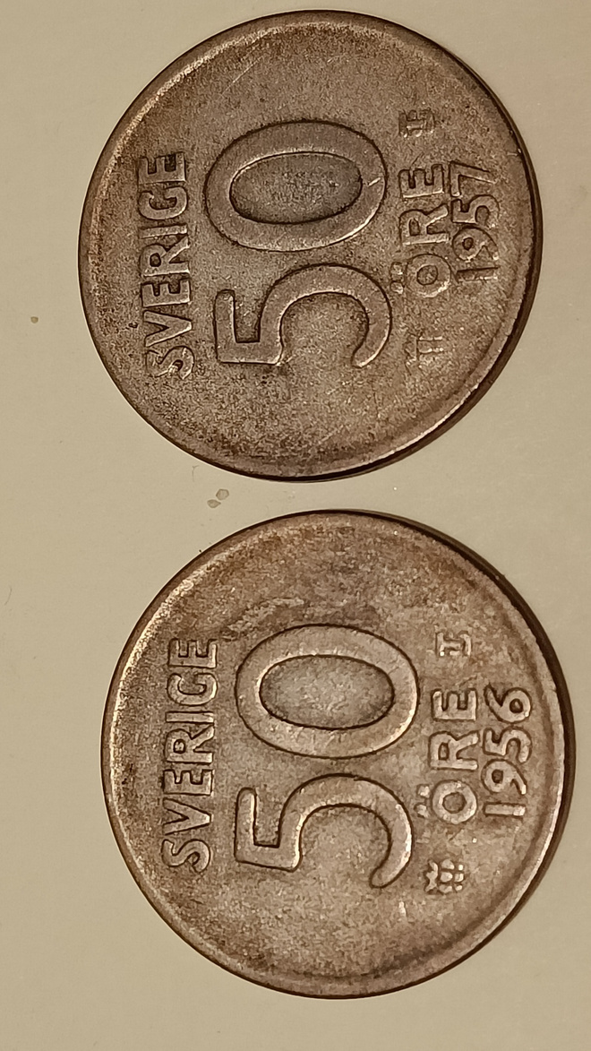 Ruotsi 50ö 1956-57 hopia