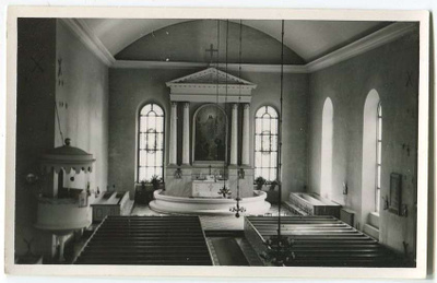 Oulu Tuomiokirkko sisäkuva 1950-luku