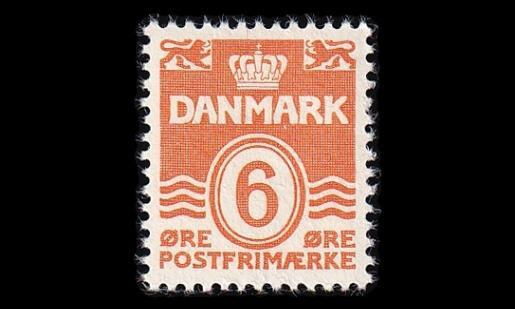 Tanska 258 ** Aaltoviiva 6 öre (1940)