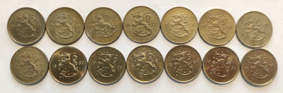 25 penniä, sarja 1921-1945
