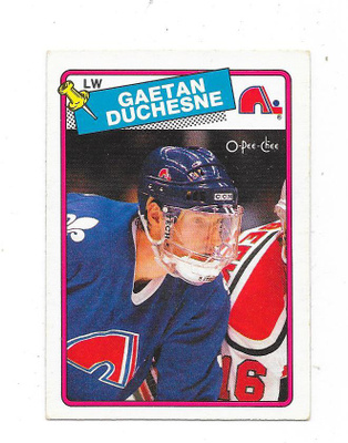 1988-89 OPC #208 Gaetan Duchesne , Quebec Nordiques RC