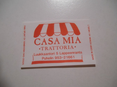 TT Etiketti Casa Mia Lappeenranta