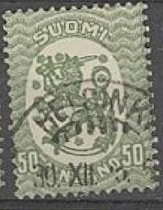1921 50p vihreä Helsinki -25 lähes loisto