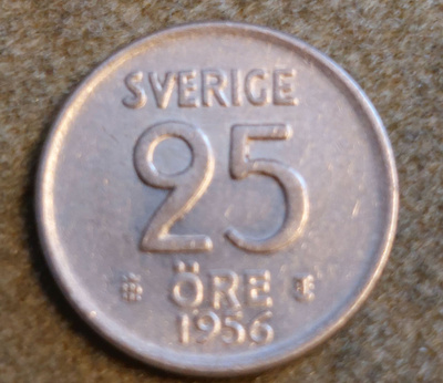 Ruotsin 25 öre hopea kolikoita