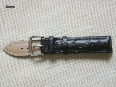 19mm nahkaranneke - musta