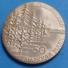 Hopeinen juhlaraha 50 mk vuodelta 1985, Kalevala 150 vuotta. - pikkukuva 1