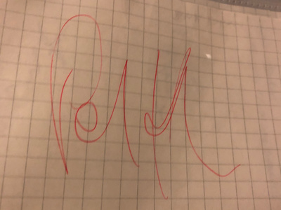 Patrik Kühnen nimikirjoitus paperilla