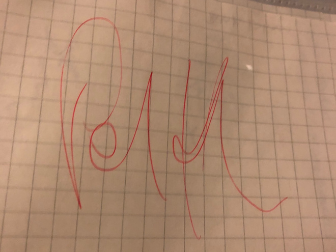 Patrik Kühnen nimikirjoitus paperilla