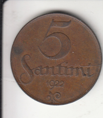 5 santinni  1922 latvija  kl 5-6