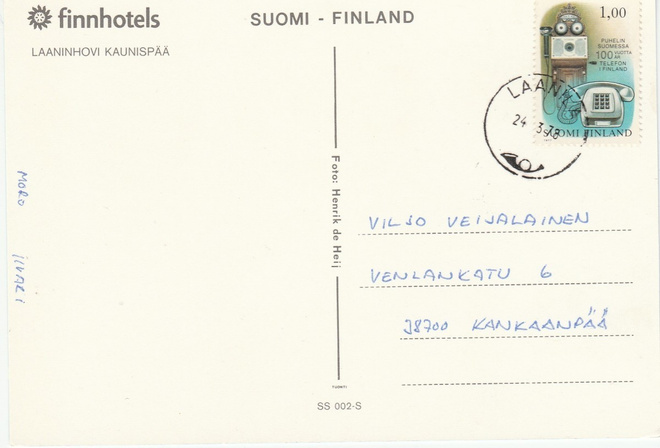 Postileima, LAANILA, Laaninhovi, kuvakortti