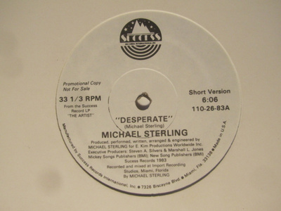 Michael Sterling: Desperate Promo 12 " single 1983