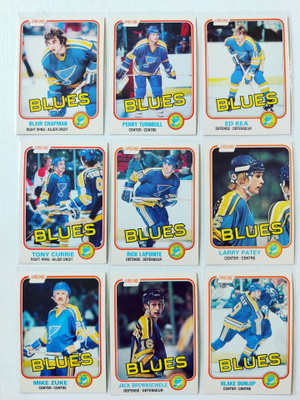 81-82 Opc - St.Louis Blues 9kpl