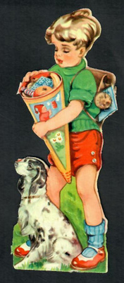 EAS 3064 - Poika, koira ja iso karkkitötterö - 1950-luvulta