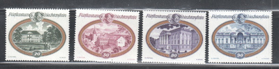Liechstenstein 1977 linnoja ja palatseja.