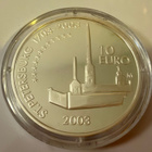Hopeakolikko—10 euroa—Mannerh.&Pietari 1703 2003 juhlaraha - pikkukuva 1