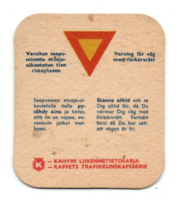 Kahvilappu Varoitus Saapumisesta etua-oikeutetun tien ristey