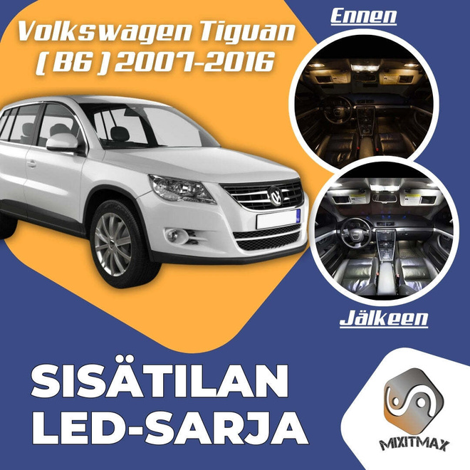 VW Tiguan (MK1) Sisätilan LED-sarja 14-osainen