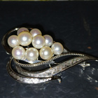 Vintage hopea Helmi riipus solki rintakoru Sterling - pikkukuva 2