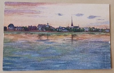Tornio, kaupunkia meren takaa, vanha väripk, ei p.
