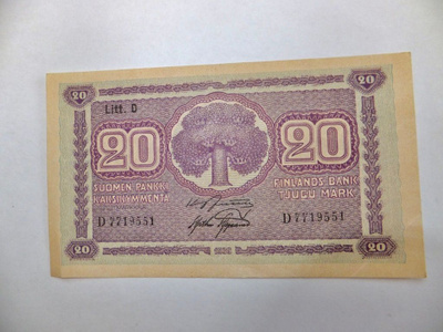 20 mk 1939 HYVÄ LÄhes Pakkasileä