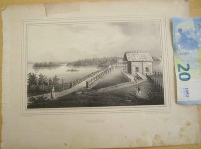 VANHA Gravyyri Kruskopf Varkaus 1840-l von Adler Dietze