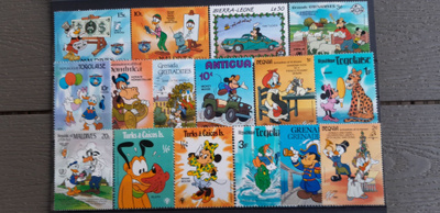 Walt Disney Postimerkkejä ** 16 kpl