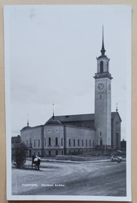 Tampere, Viinikan kirkko, valokuvapk, p. 1944