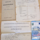 VANHA Opintokirja + 2 Todistusta Tainionkoski Imatra 1920-l - pikkukuva 1