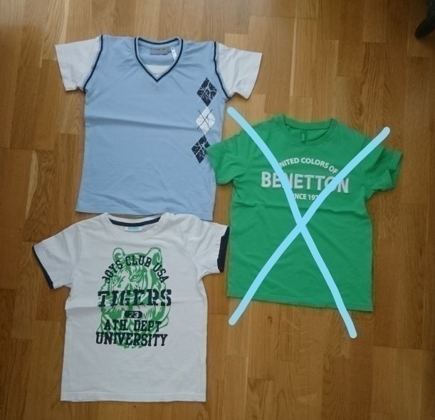 T-paita mm. Benetton, Bogi 128 cm - siistejä