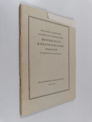 Helsingin yliopiston filosofisen tiedekunnan historiallis...