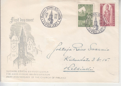FDC 1955 Suomen kirkko