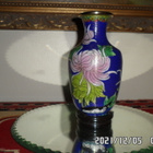 KAUNIS KIINALAINEN CLOISONNE MALJAKKO + JALUSTA - pikkukuva 1