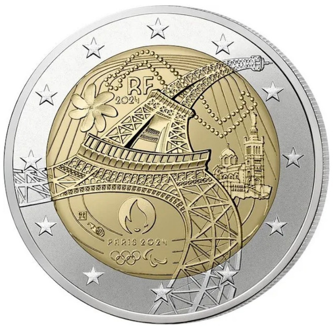 ** RANSKA 2€ 2024 Eiffel-torni pillerissä **