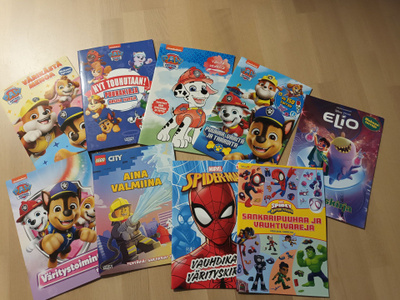 Puuha- ja värityskirjoja (PAW Patrol, Spider-Man)