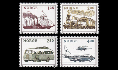 Norja 817-20 ** Postimerkkinäyttely, postinkuljetus (1980)
