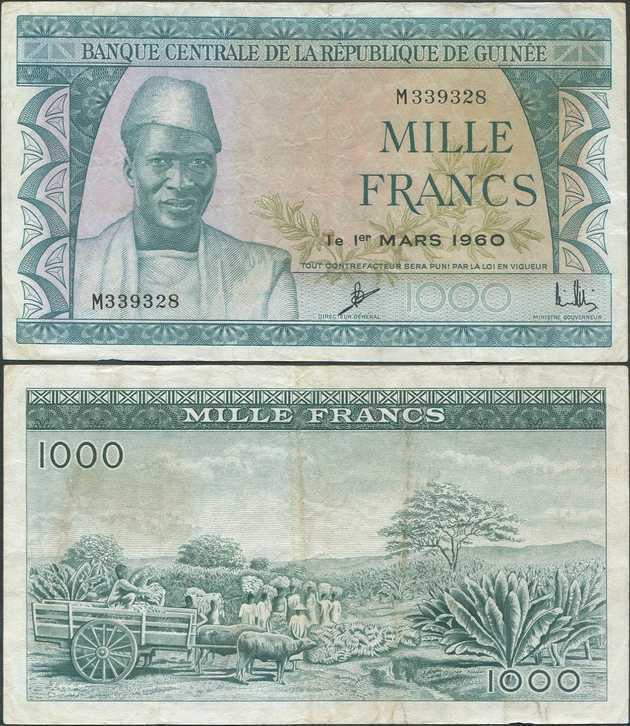 Guinea 1000 Francs 1960 (P-15) VF/XF M339328