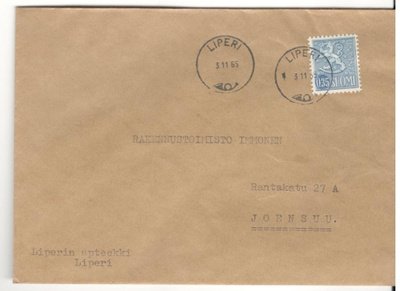 Liperi,  v. 1964  firmakuori kotiseutukeräilijälle