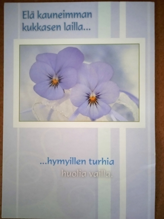 no 1 - ELÄ KAUNEIMMAN  KUKKASEN LAILLA...