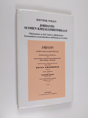 Rietrik Polen : Johdanto Suomen Kirjallisuushistoriaan : ...