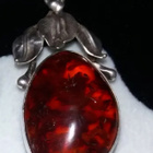 ISO Vintage, Hopea Meripihka riipus baltic Amber - pikkukuva 3