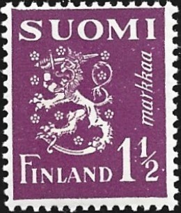 1930 M-30 L 1½ mk punertavan violetti ** Lape 152 a LP Lm1