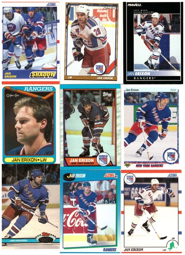 9 x Legenda JAN ERIXSON New York Rangers