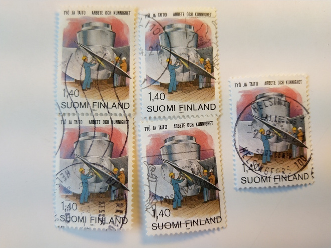 Työ ja taito postimerkki 1,40 markka 1984