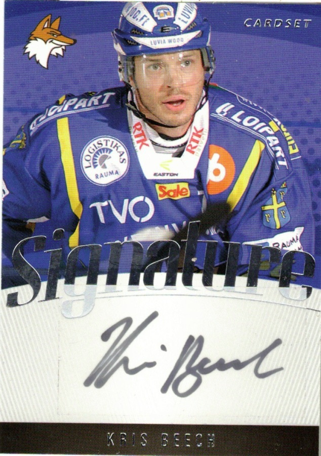 2011-12 Cardset KRIS BEECH Lukko Signature nimmari