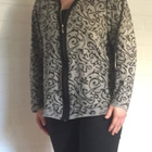 Classic Woman harmaa/musta kuviollinen neuletakki 38/40 - pikkukuva 2
