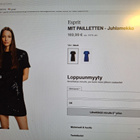 ESPRIT MIT PAILLETTEN MUSTA  JUHLAMEKKO K.38 UUSI - pikkukuva 1