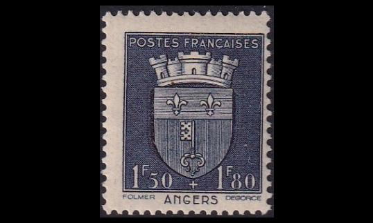 Ranska 569 ** Vaakuna 1.50Fr+1.80Fr (1942)